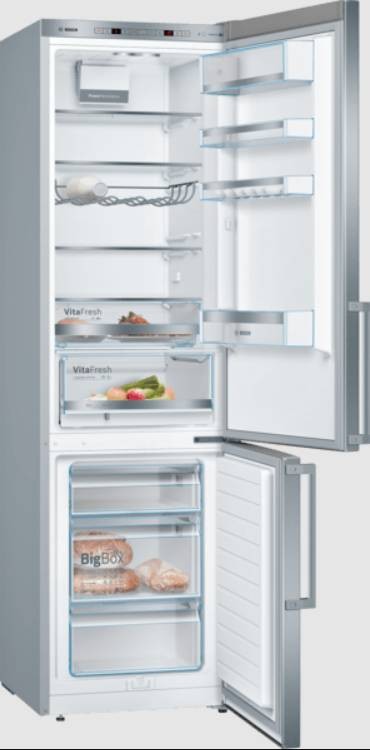 BOSCH Réfrigérateur congélateur bas Série 6 Low Frost 343L Inox - KGE398IBP