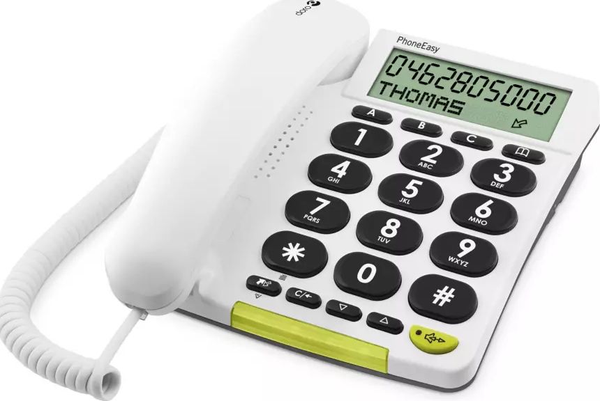 Téléphone filaire DORO 3 mémoires Blanc - PHONEEASY312CS