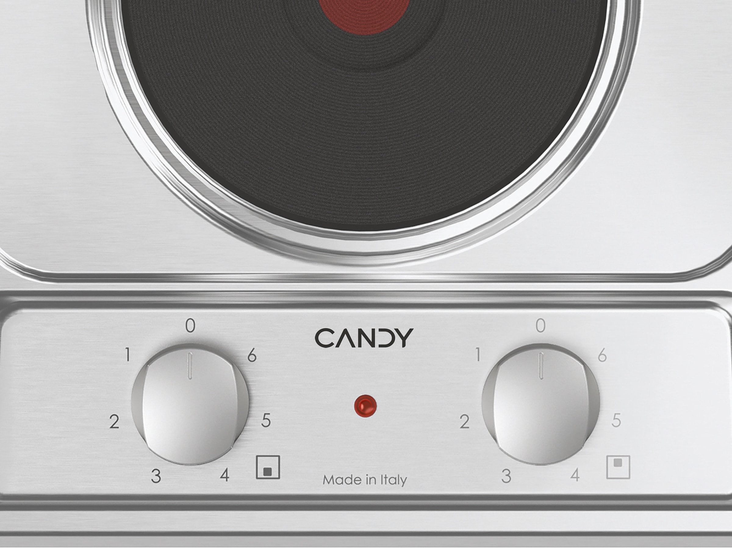 Domino electrique CANDY , 2 foyers, 3500W, 30cm, Inox - CE32XK