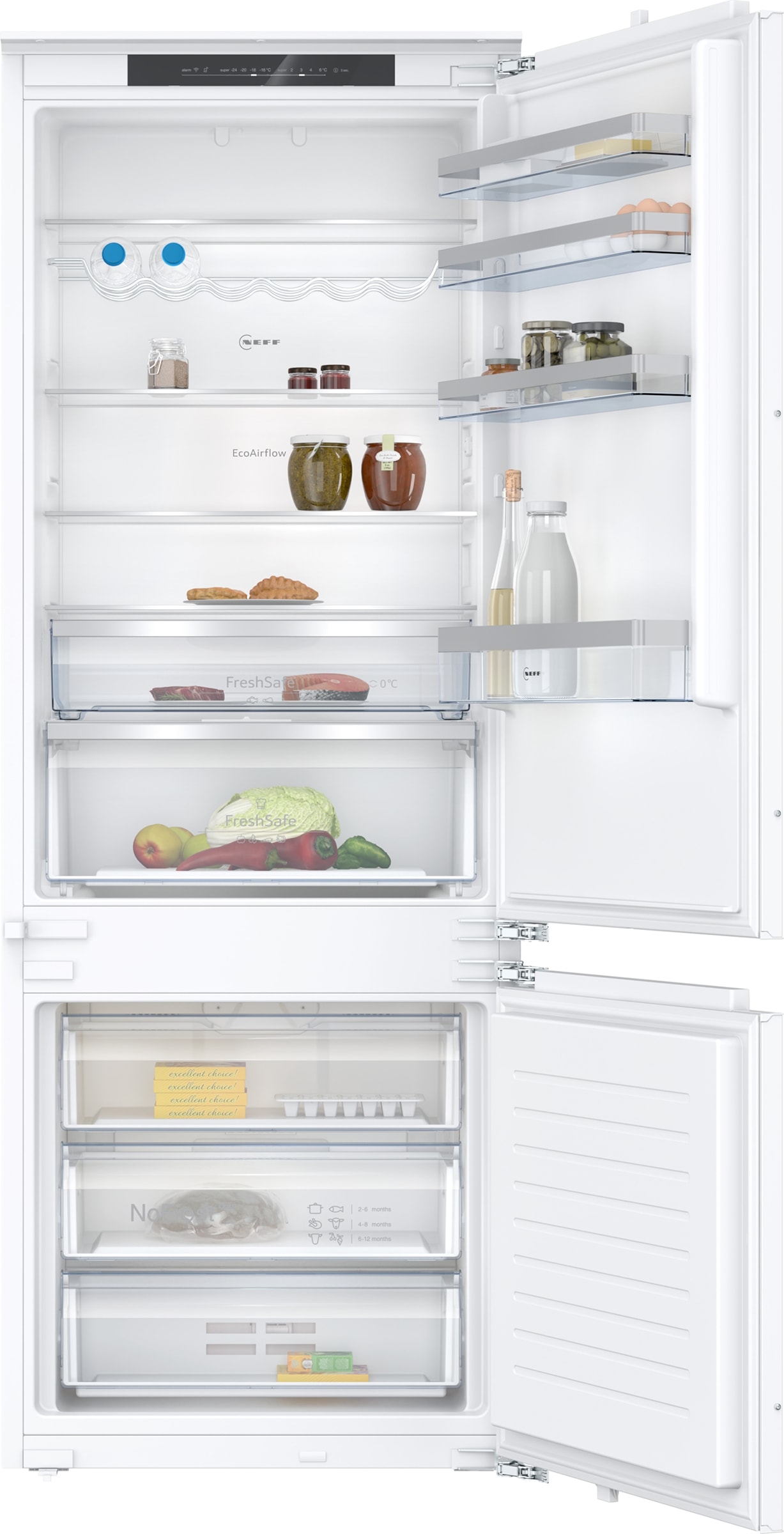 Réfrigérateur congélateur encastrable NEFF N50, Froid Statique, 383L, Blanc KB7962FE0