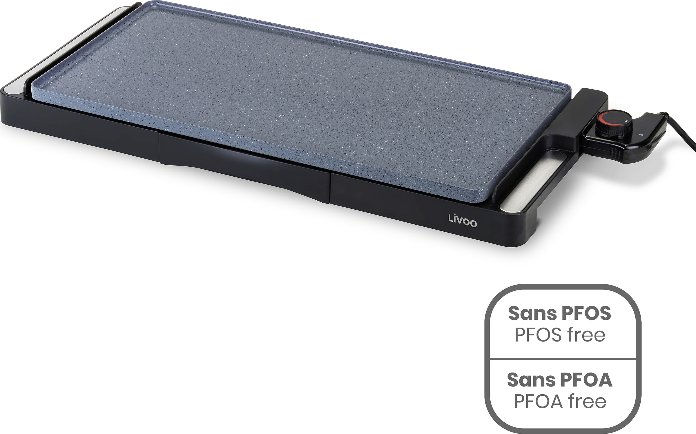 Plancha LIVOO 50x25cm 6 personnes Céramique Noir DOC320