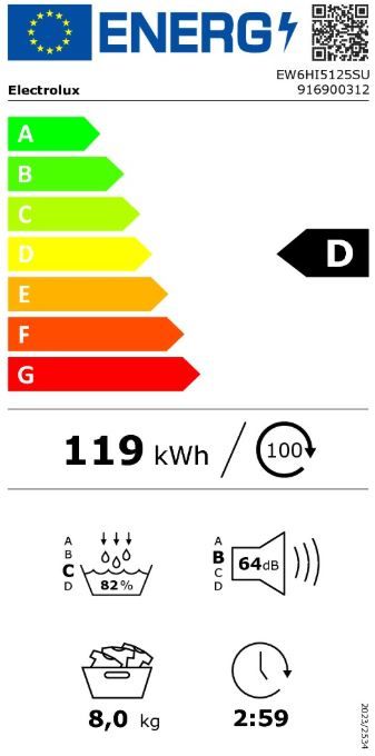 Sèche-linge pompe à chaleur ELECTROLUX 8kg Moteur induction SensiCare Blanc - EW6HI5125SU