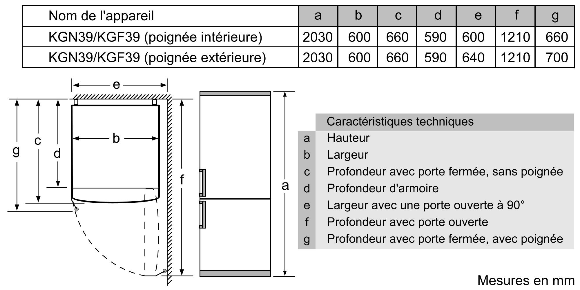 Réfrigérateur congélateur bas SIEMENS 366 litres Inox - KG39NVIEC