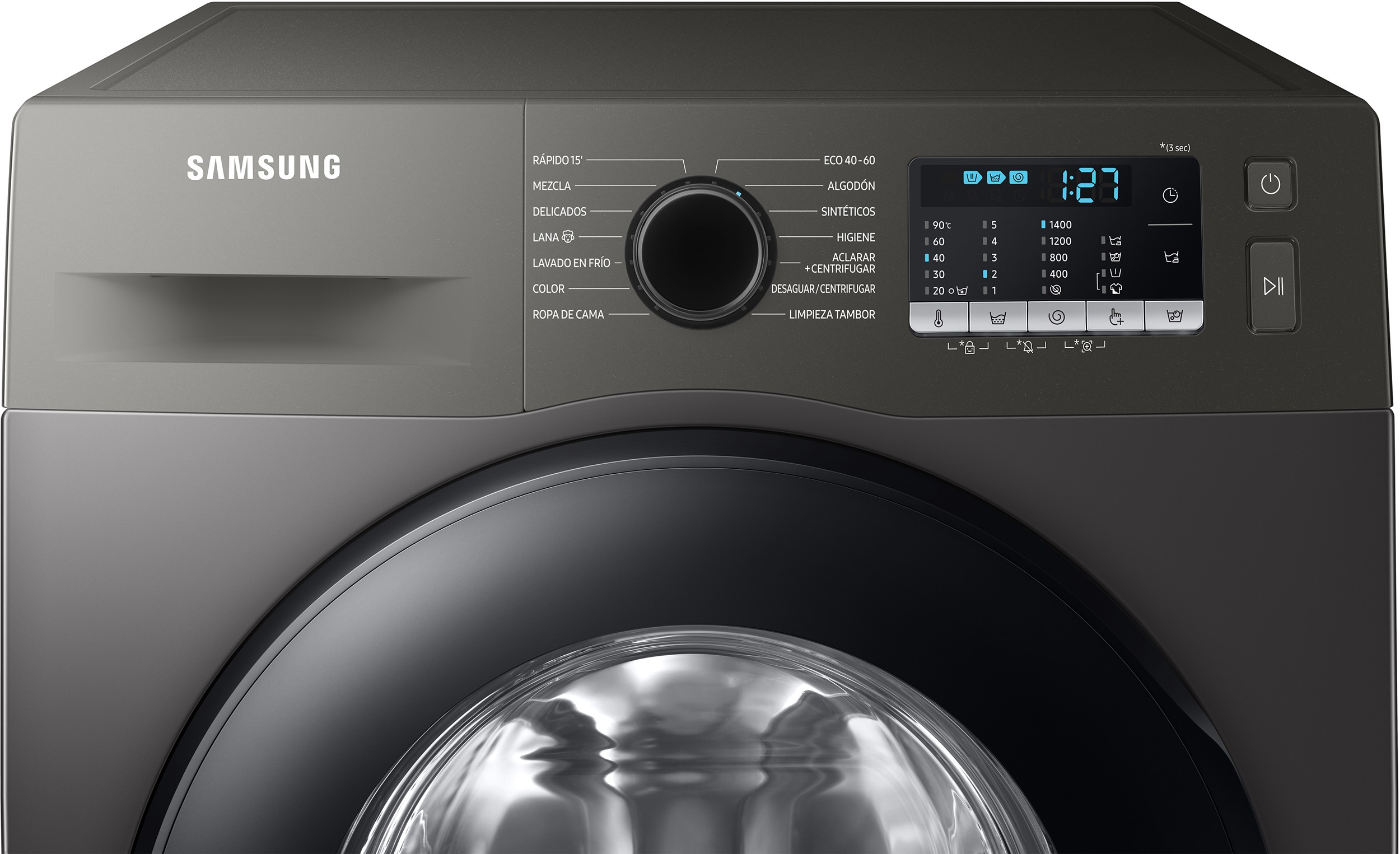 SAMSUNG Lave linge Frontal ecobubble 9kg Gris - WW90TA046AXEF