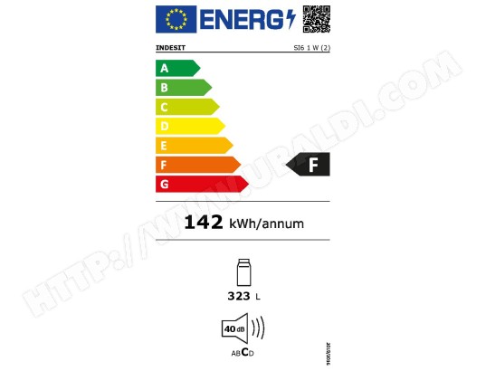 Réfrigérateur 1 porte INDESIT Froid Statique 322L Blanc - SI61W