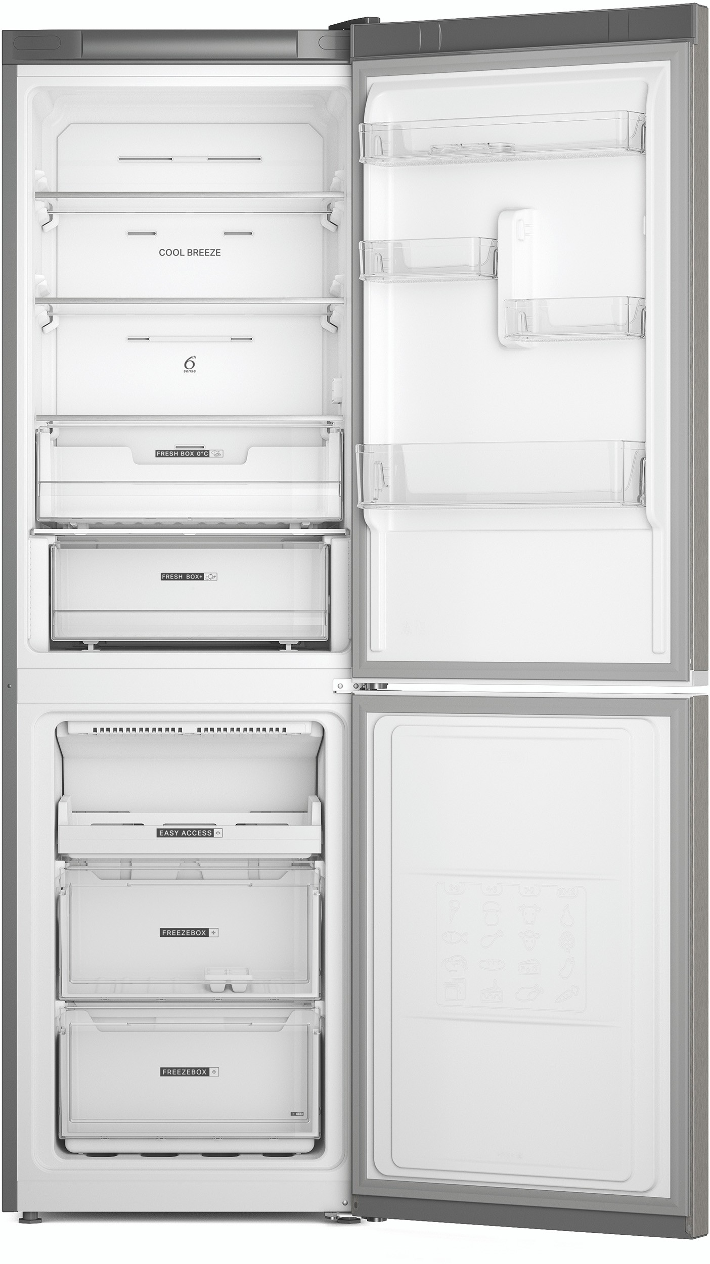 Réfrigérateur congélateur bas WHIRLPOOL , 6ème sens, Froid No Frost, 335L, Inox - W7X82OOX Réfrigérateur congélateur bas WHIRLPOOL , 6ème sens, Froid No Frost, 335L, Inox - W7X82OOX