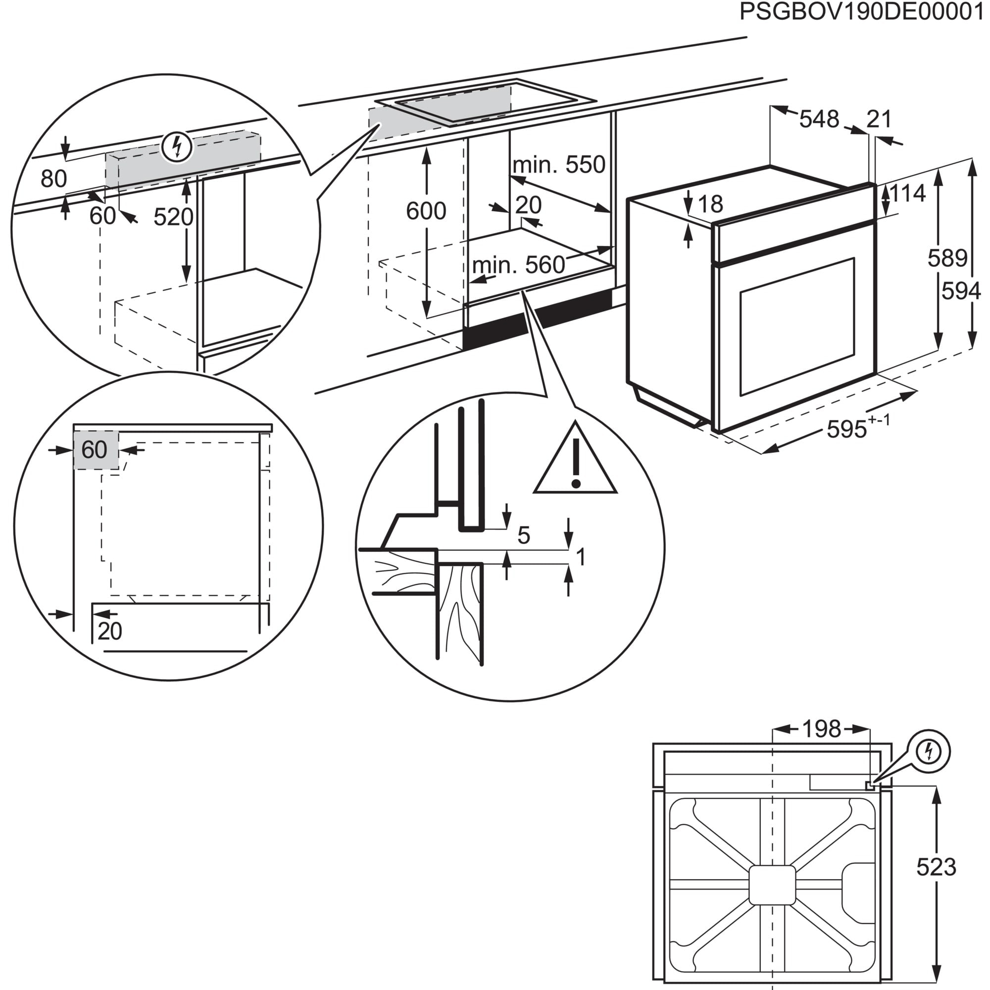 Four encastrable catalyse ELECTROLUX SteamBake 72L Noir - EOD3C04K
