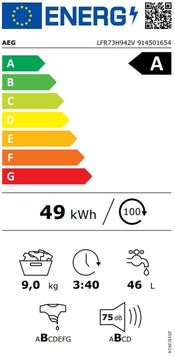 Lave linge Frontal AEG - LFR73H942V Lave linge Frontal AEG - LFR73H942V