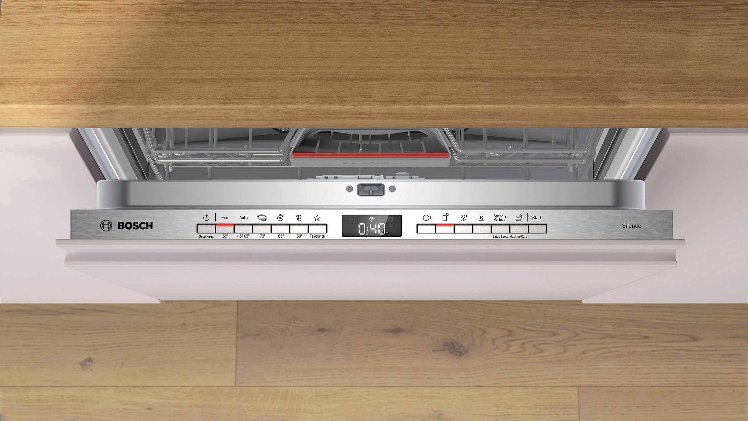 Lave vaisselle tout integrable 60 cm BOSCH Connecté 14 couverts 46dB Blanc - SBV4HVX14E