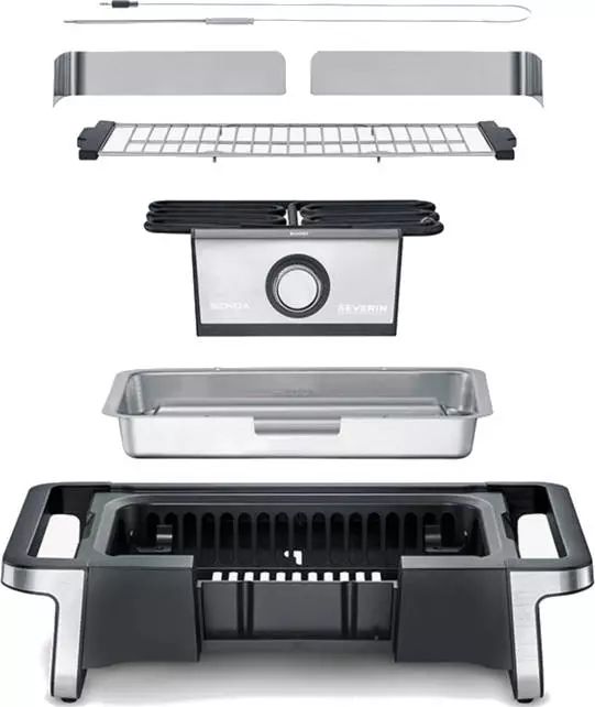 Barbecue électrique SEVERIN 41.5x24cm Inox Noir - PG8118