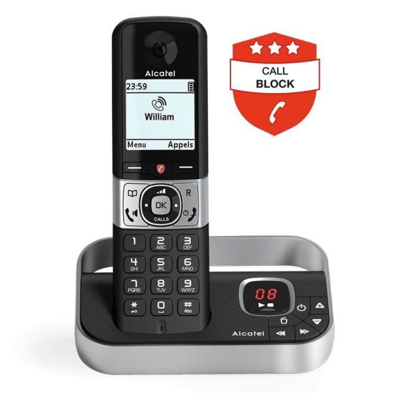 Téléphone sans fil ALCATEL 200 contacts Noir F890VOICENOIR