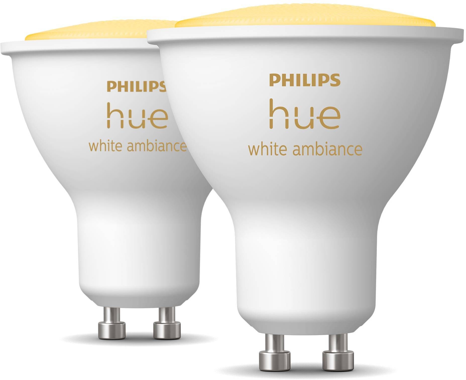 PHILIPS HUE Lumière connectée White Ambiance 2 x GU10 5.5W HUE-WA-2GU10-5.5 PHILIPS HUE Lumière connectée White Ambiance 2 x GU10 5.5W HUE-WA-2GU10-5.5