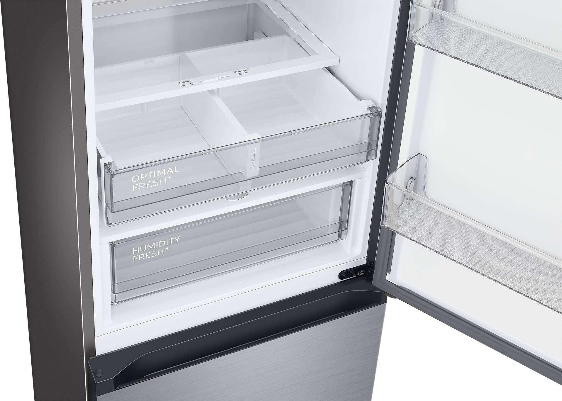 SAMSUNG Réfrigérateur congélateur bas BESPOKE Froid Ventilé Twin Cooling 387L Inox - RB38C7B6AS9