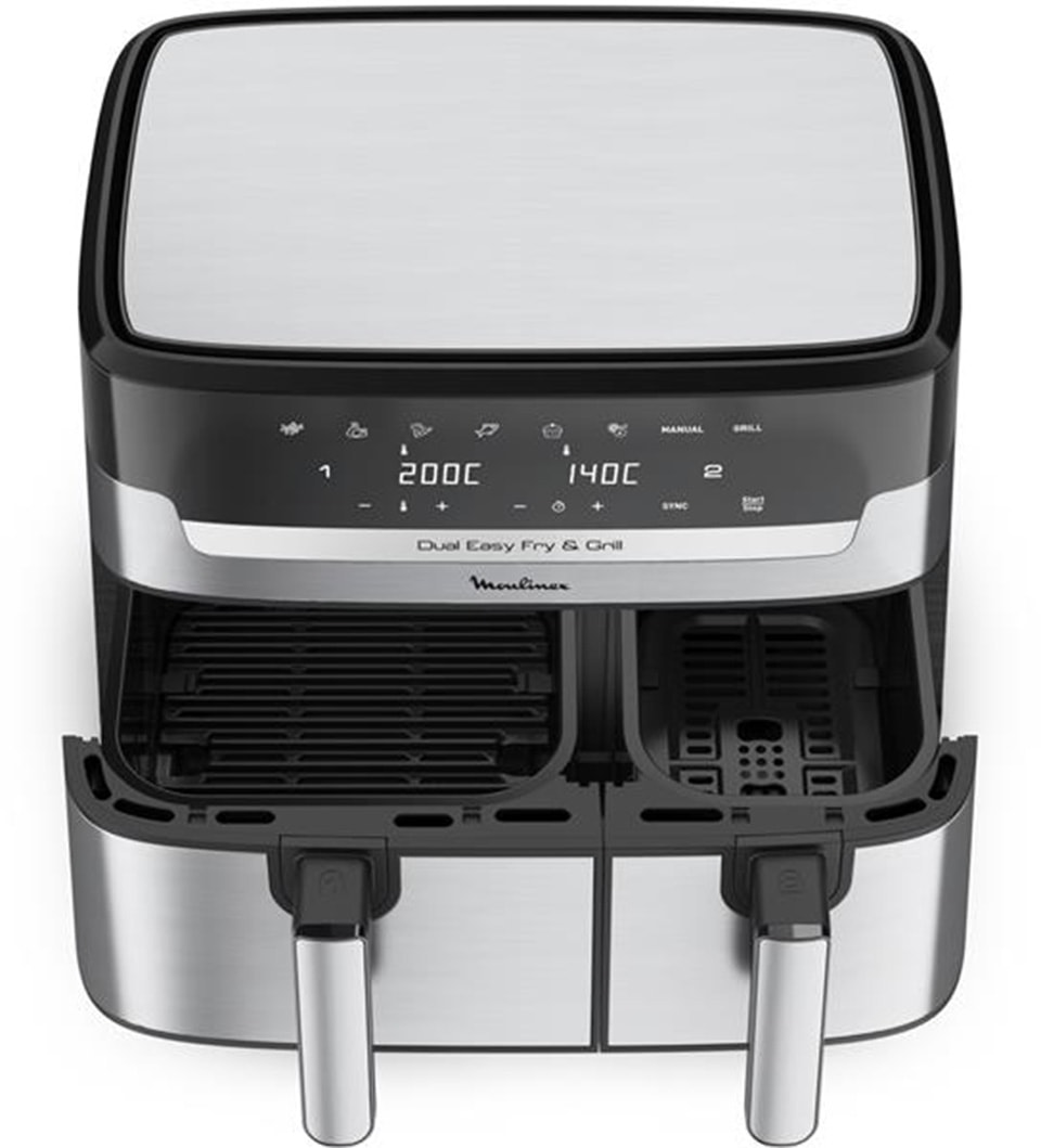 Friteuse sans huile MOULINEX 8.3L 2450W Double tiroir Inox - EZ905D20