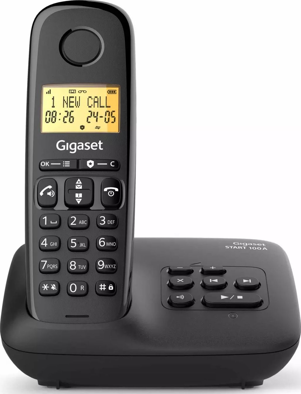 Téléphone sans fil GIGASET Répondeur 50 contacts Noir BASIC100ANOIR