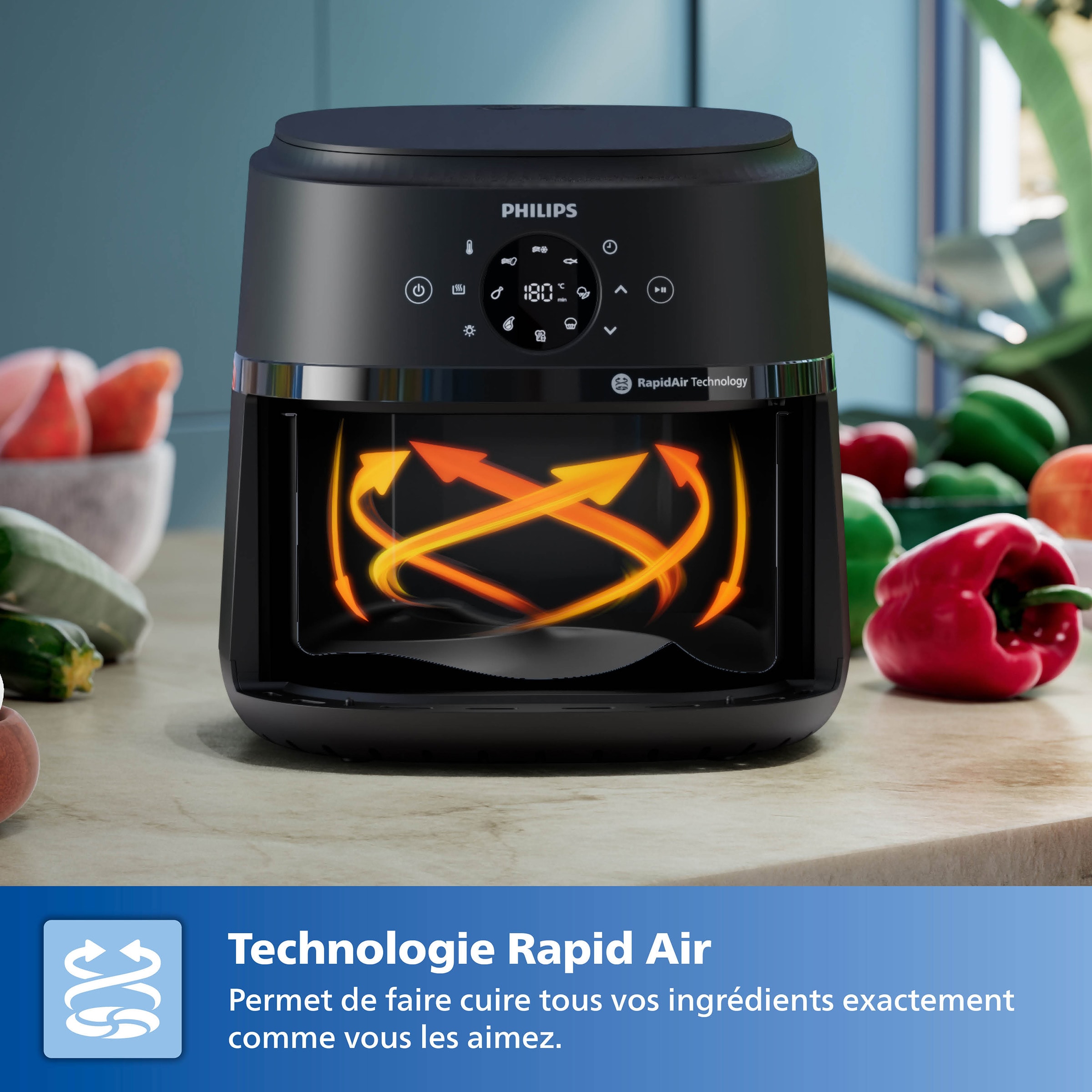 Friteuse à air chaud PHILIPS Air Fryer 1700W 6.2L - NA231/00 Friteuse à air chaud PHILIPS Air Fryer 1700W 6.2L - NA231/00
