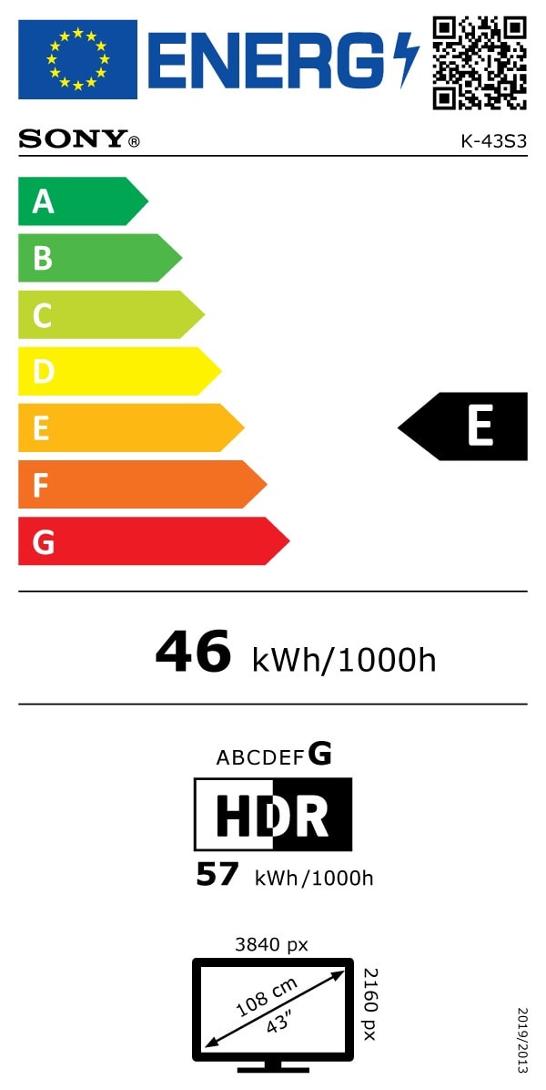 TV LED 4K 108 cm SONY - K43S35B TV LED 4K 108 cm SONY - K43S35B