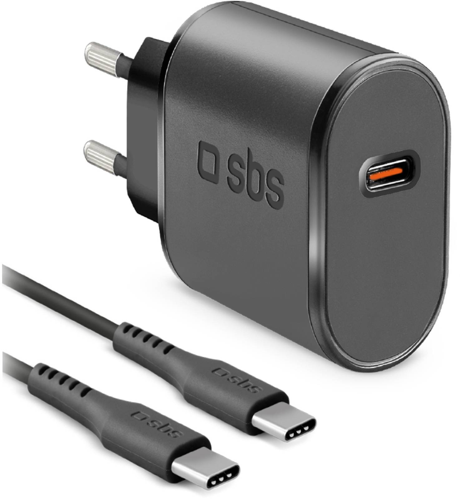 SBS Chargeur secteur Kit avec chargeur secteur 15W et câble USB-C - USB-C  CHARG+CABL-USBC-USBC
