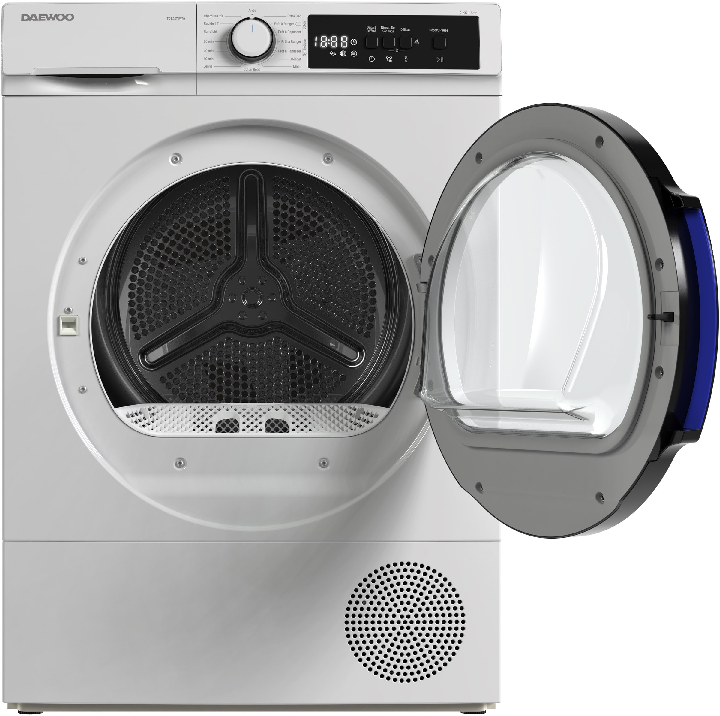 Sèche-linge pompe à chaleur DAEWOO 9kg Blanc - TDB9GP1WE0
