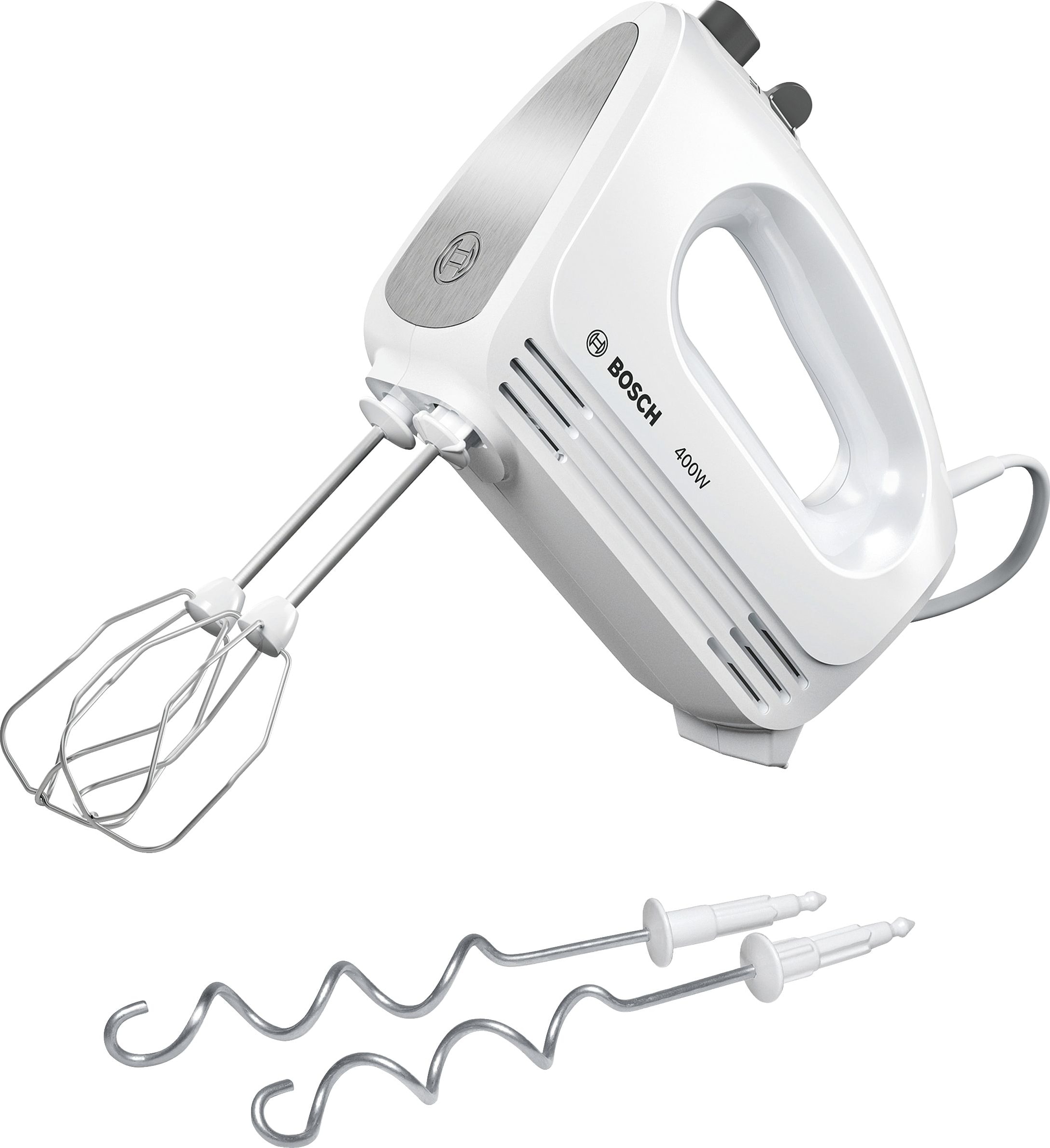 Batteur BOSCH 2 Fouets 2 Crochets 400W Blanc MFQ24200
