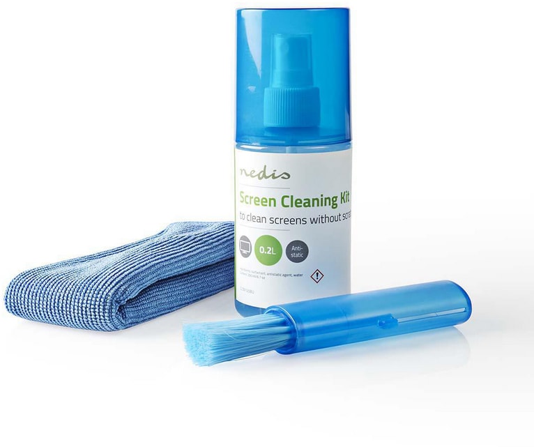 Kit de nettoyage NEDIS Nettoyant 200ml Chiffon microfibre Brosse CLSN120BU