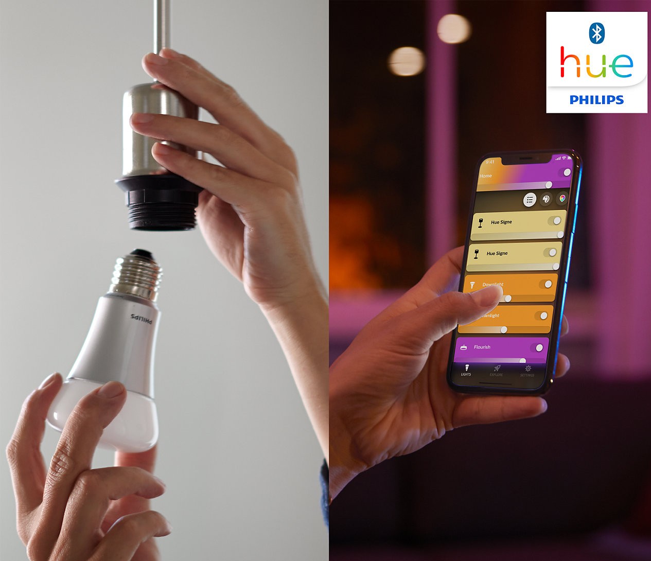 PHILIPS HUE Lumière connectée White Ambiance Pack B22 x2