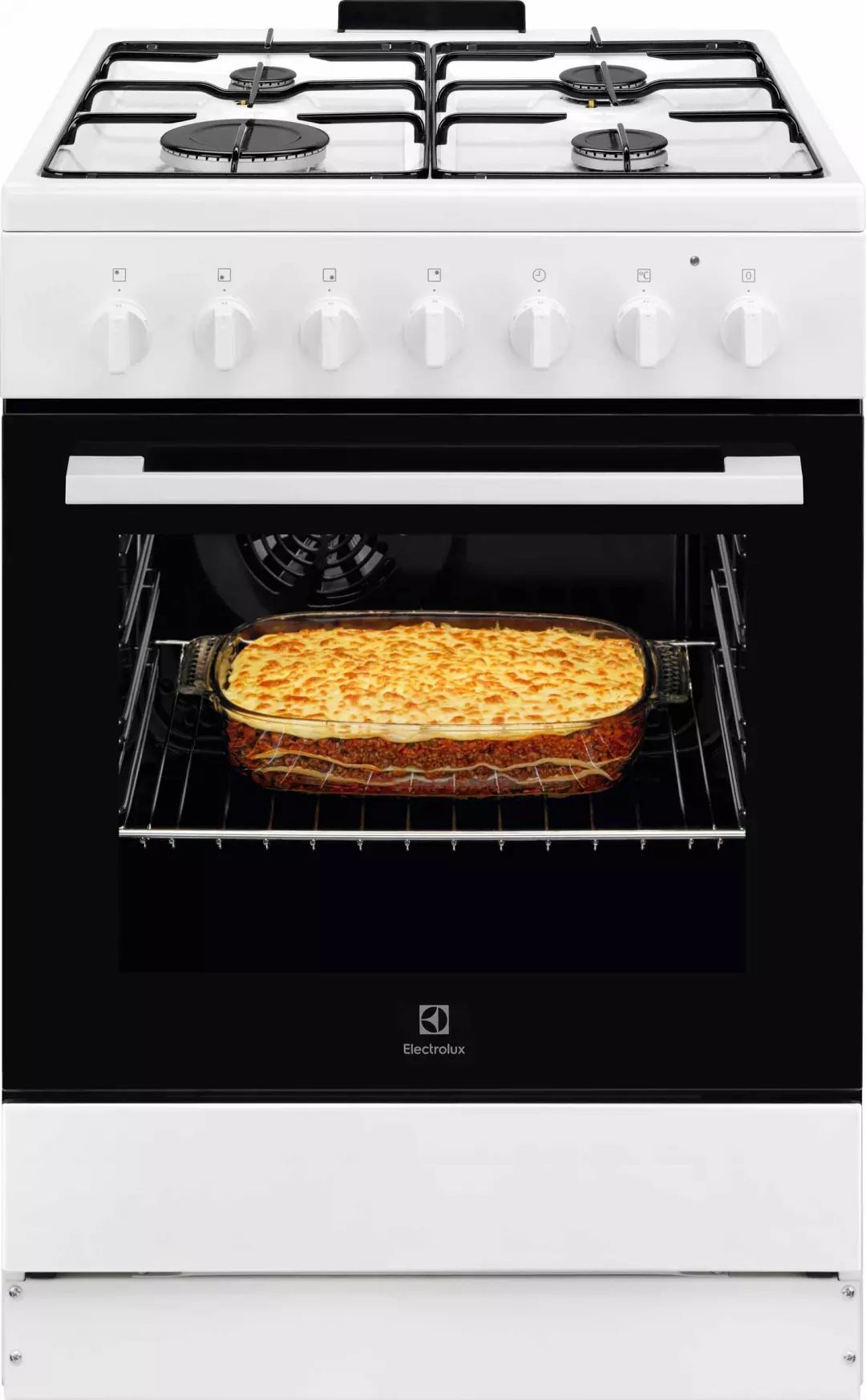 Cuisiniere mixte ELECTROLUX Gaz 4 Foyers 60 cm Blanc LKK620010W