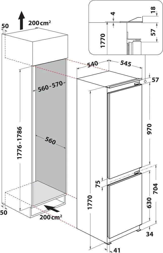 Réfrigérateur congélateur encastrable WHIRLPOOL  - WHC18D021C2SFFR