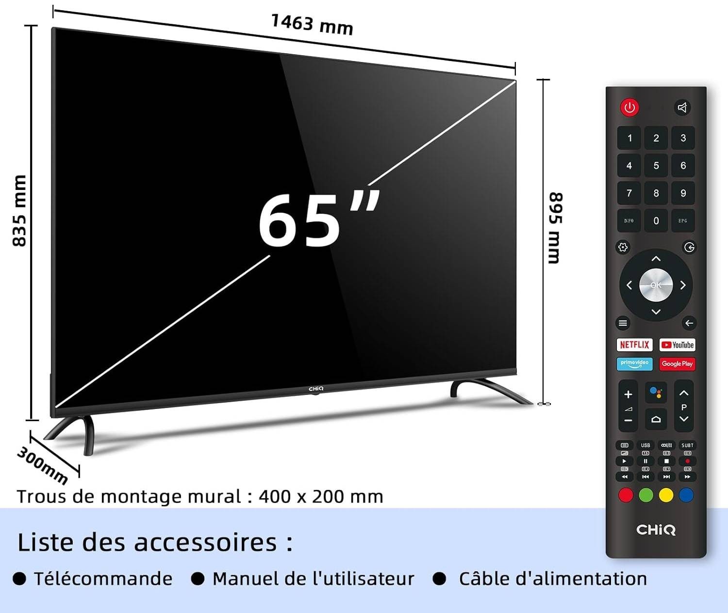 CHIQ TV LED 4K 164 cm  - U65G7LX
