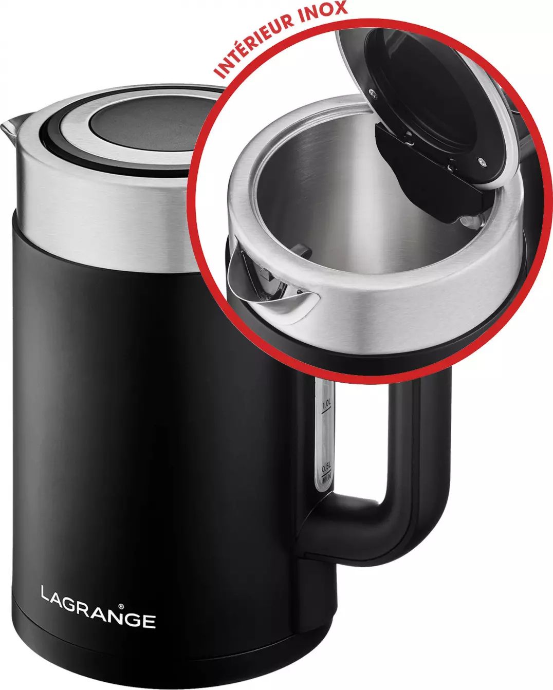 Bouilloire LAGRANGE Température réglable 1,7L 2000W Noir - 509041