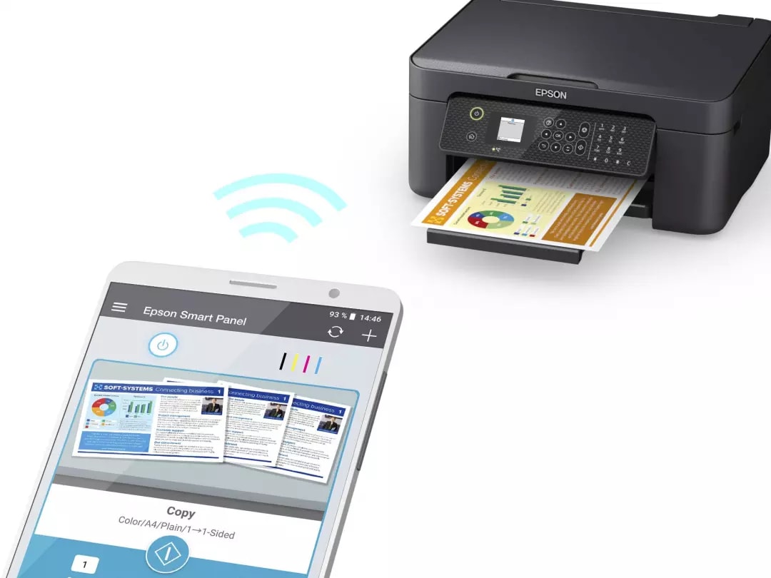 Imprimante multifonction jet d'encre EPSON Recto-Verso Wi-Fi Fax Noir - WF-2910DWF