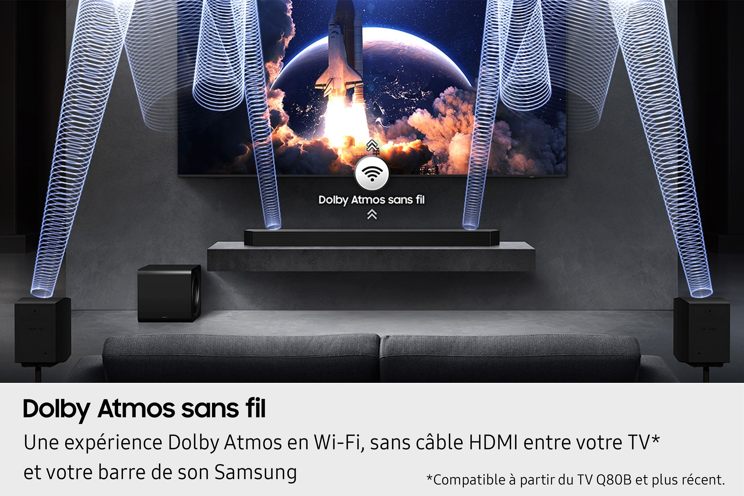 Barre de son SAMSUNG 9.1.4 Dolby Atmos Caisson + arrières Noir - HW-Q930H