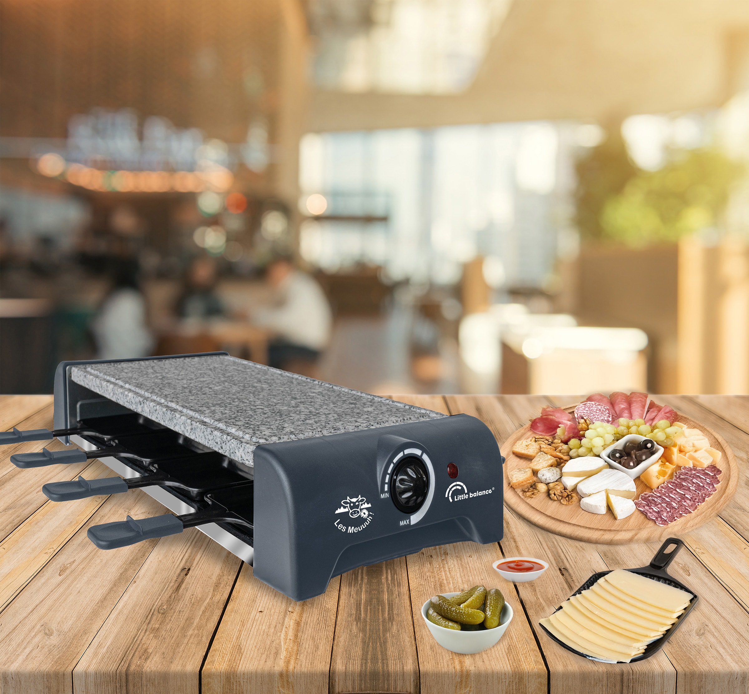 Raclette Multifonction LITTLE BALANCE 8 personnes 1300W Gris - 8751