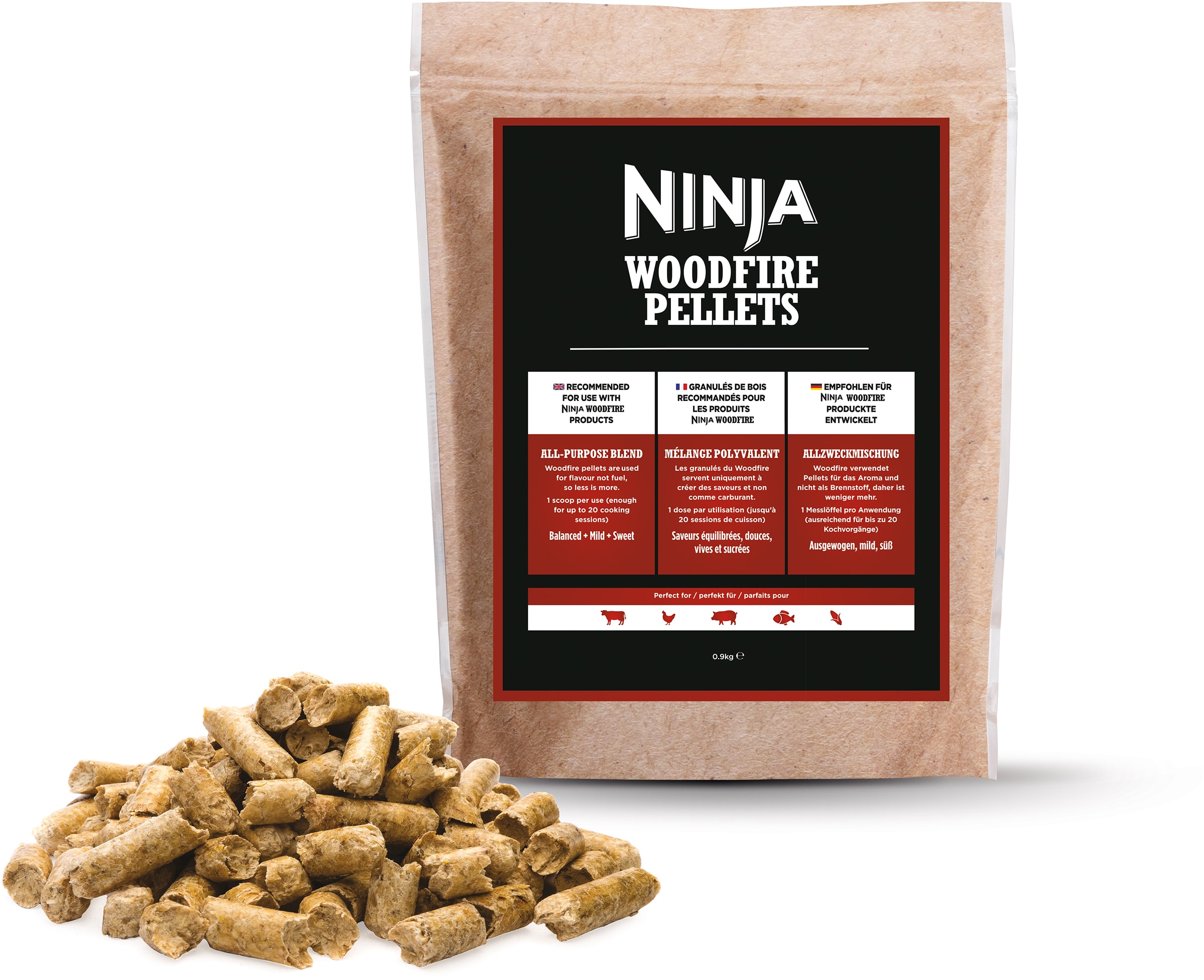 Accessoire barbecue NINJA Granulés Poissons Légumes 900g Bois XSKOGAPLT2EU