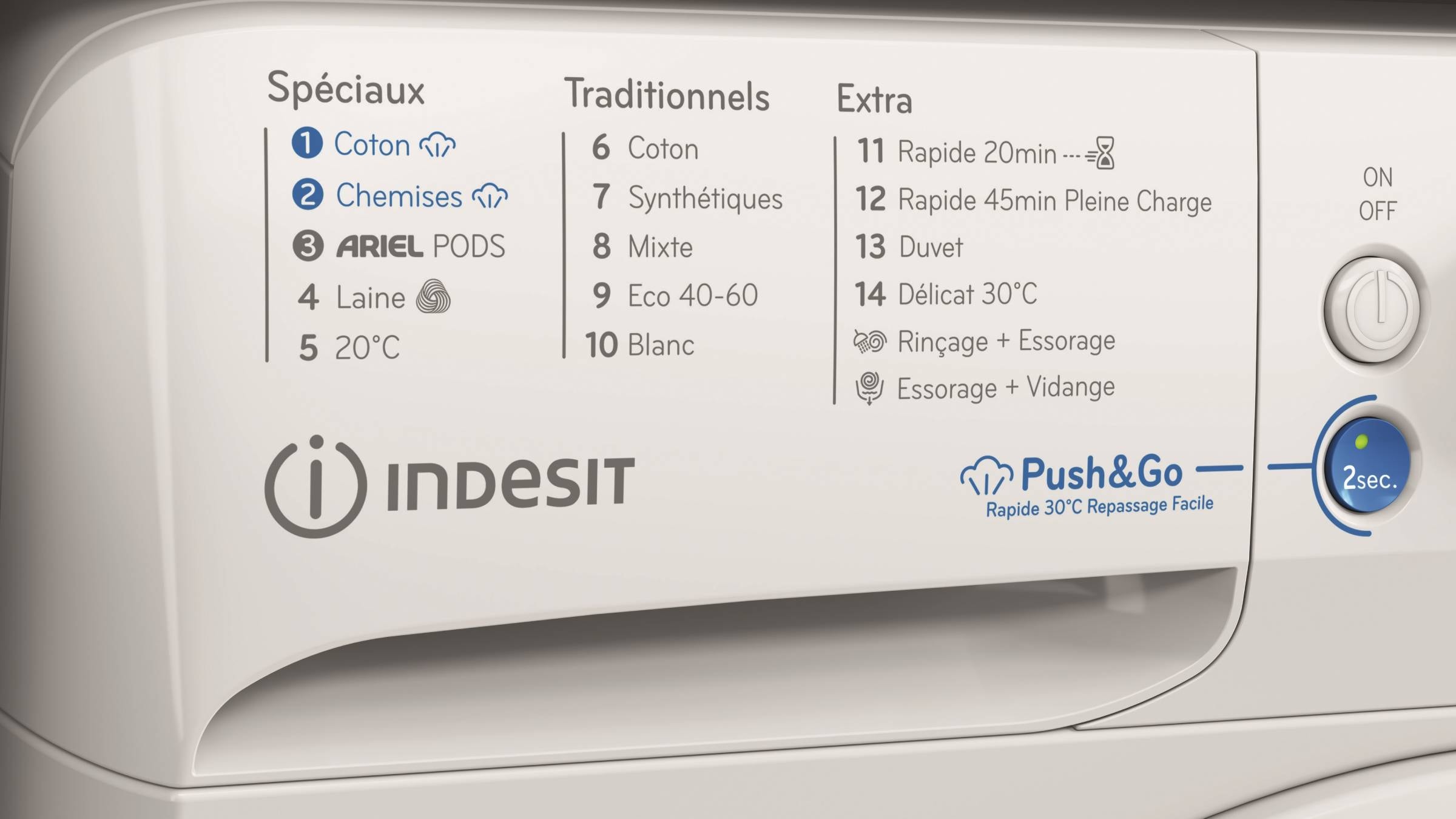 Lave linge Frontal INDESIT , 1400 trs/mn, 10kg, Blanc - BWA101496XWVFR Lave linge Frontal INDESIT , 1400 trs/mn, 10kg, Blanc - BWA101496XWVFR