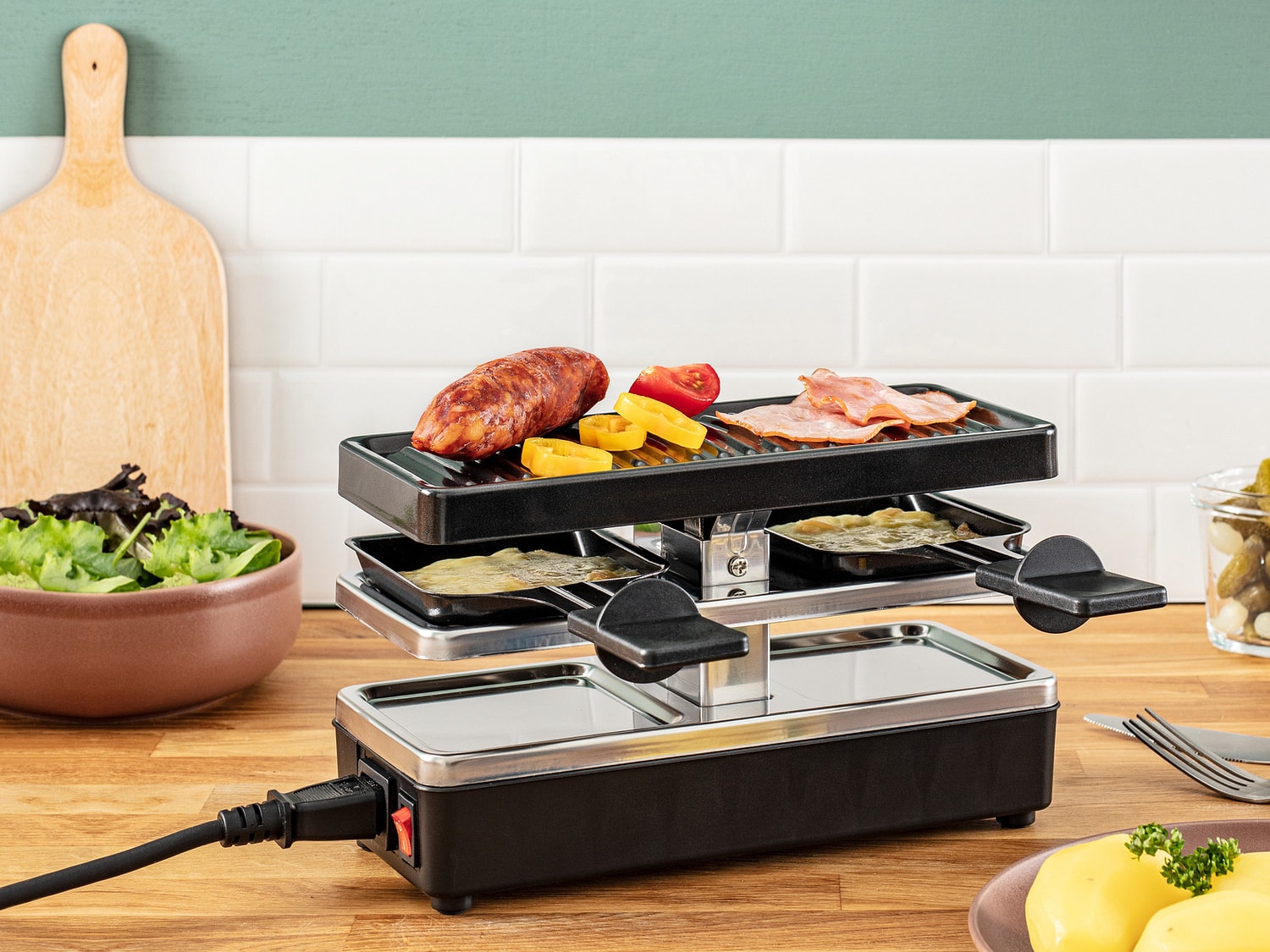 Raclette Multifonction TEFAL 2 personnes 400W Noir - RE230812