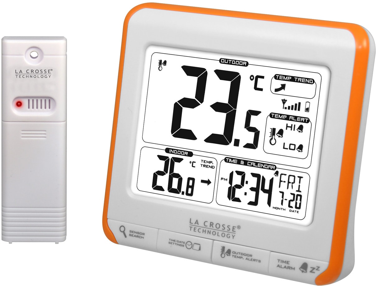Station météo LA CROSSE TECH Sans fil Blanc Orange WS6811WHI-ORA
