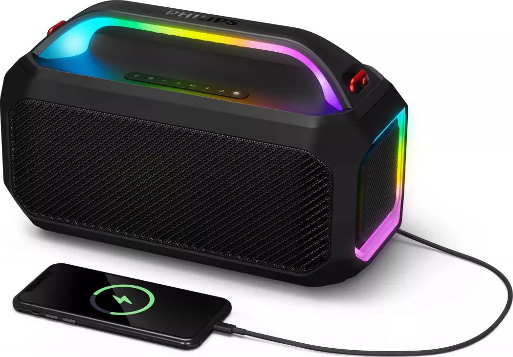 Enceinte portative PHILIPS 100W 24h Powerbank Étanche RGB Noir - TAS7000EB/00
