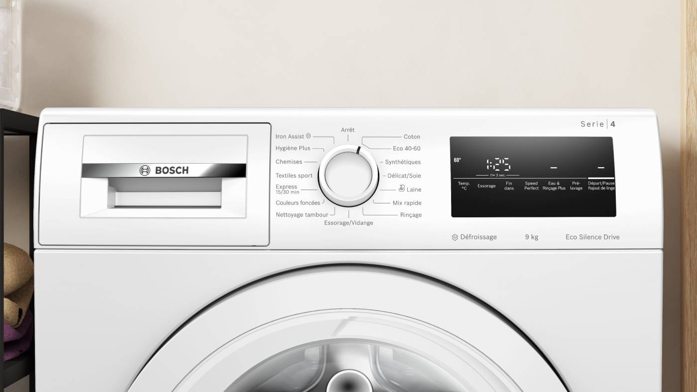 Lave linge Frontal BOSCH 1400tr/min, 9Kg, Blanc - WAN28209FR