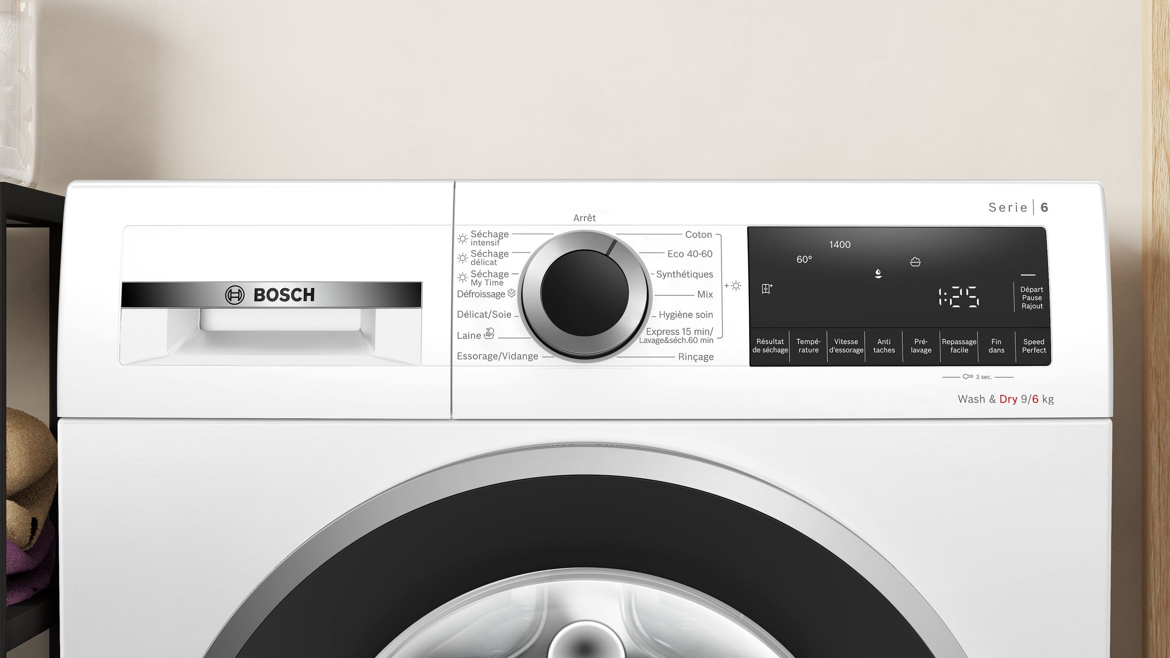 Lave linge sechant Frontal BOSCH 9kg/6kg 1400trs/min Blanc - WNG24402FR