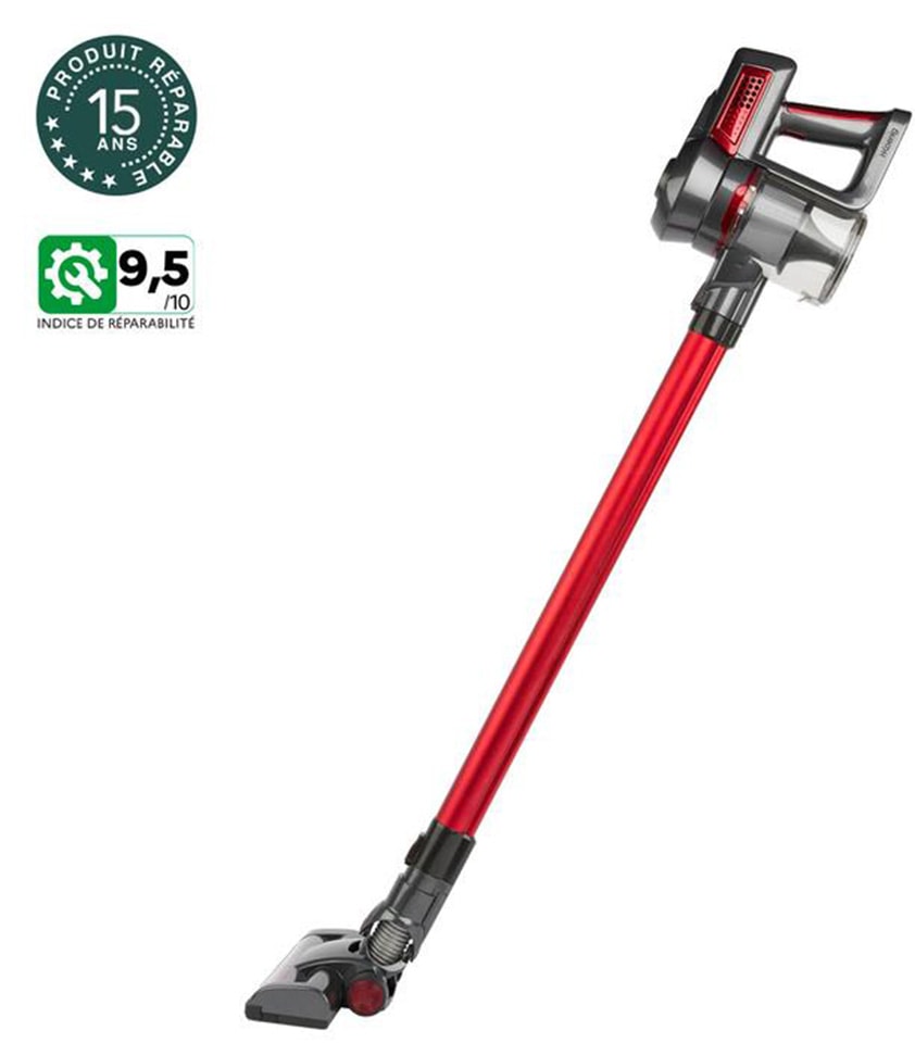 Aspirateur balai H.KOENIG UP600, 2 en 1, PowerClean, Rouge - UP600