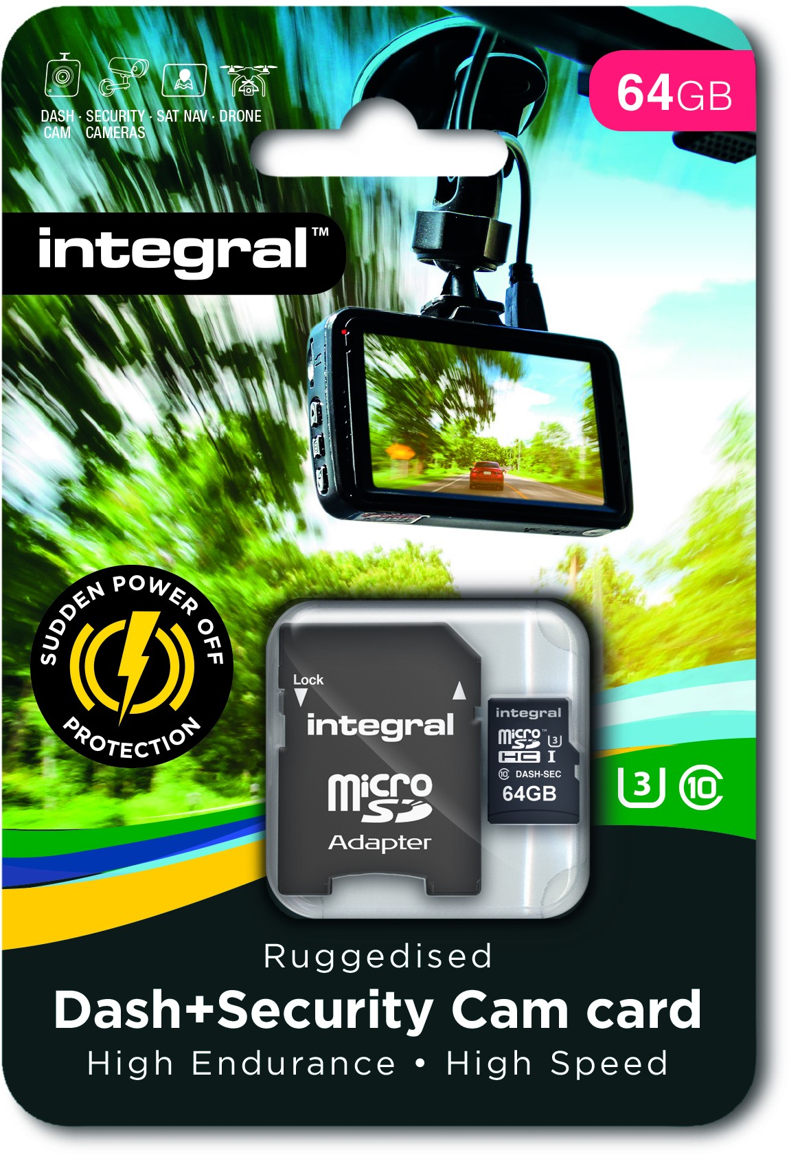 INTEGRAL Carte mémoire 64 Go INMSDX64G10-DSCAM