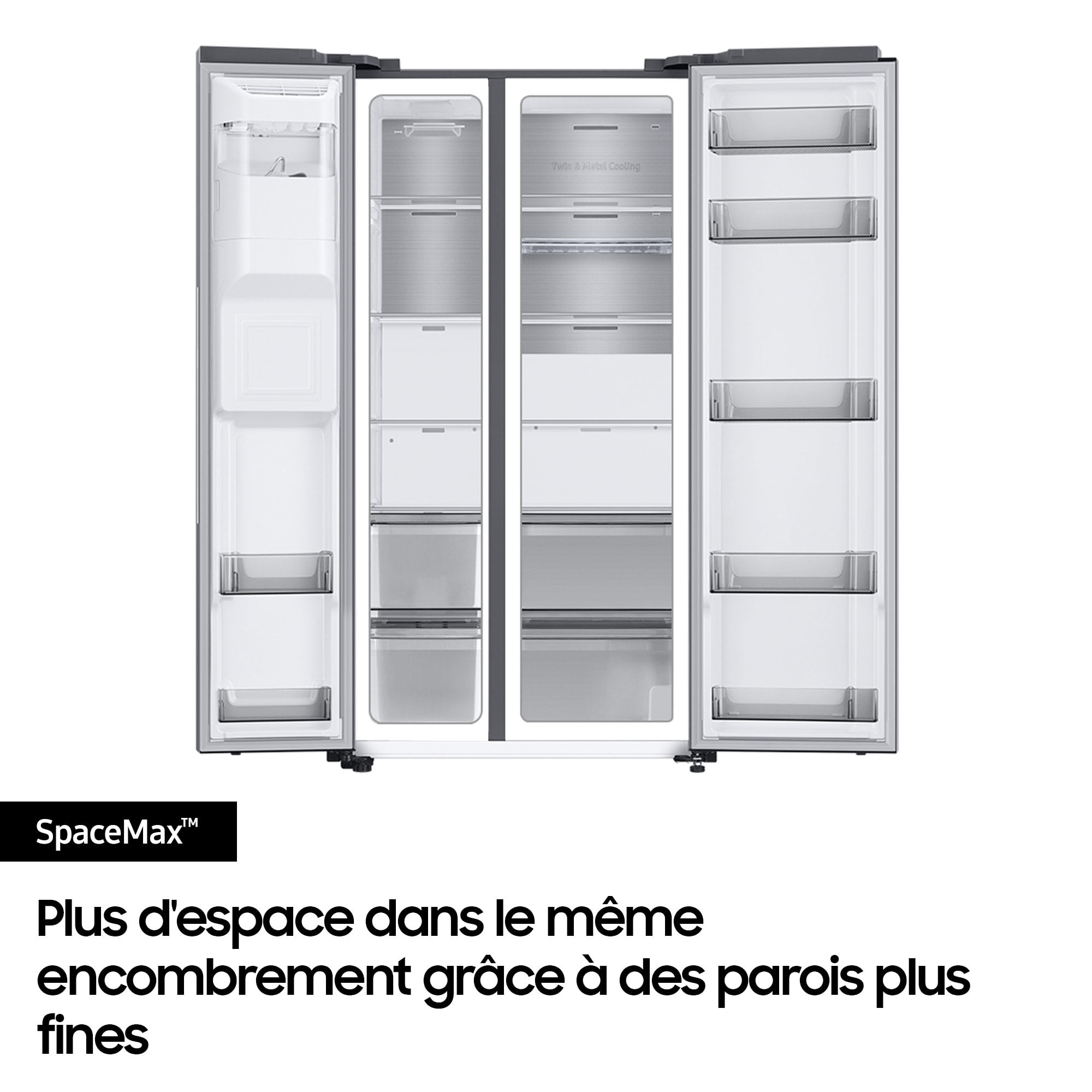 Réfrigérateur side by side SAMSUNG 640L No Frost Inox - RS70F65KET