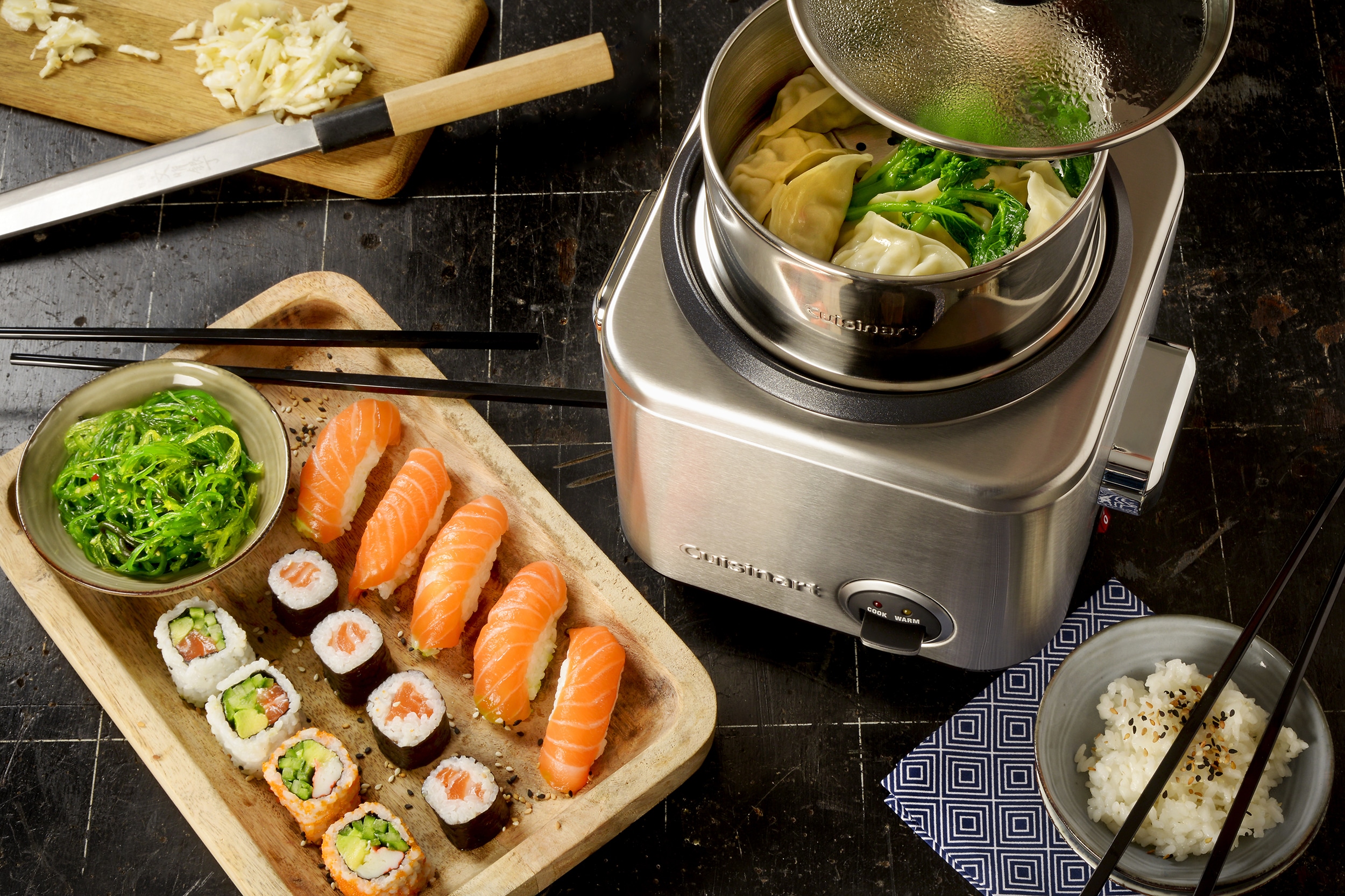 Cuiseur riz CUISINART vapeur 500W Inox - CRC400E