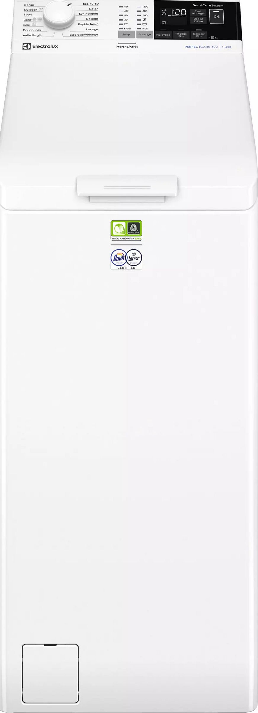 Lave linge Top ELECTROLUX 6kg 1200trs/min Blanc EW6T3264AK