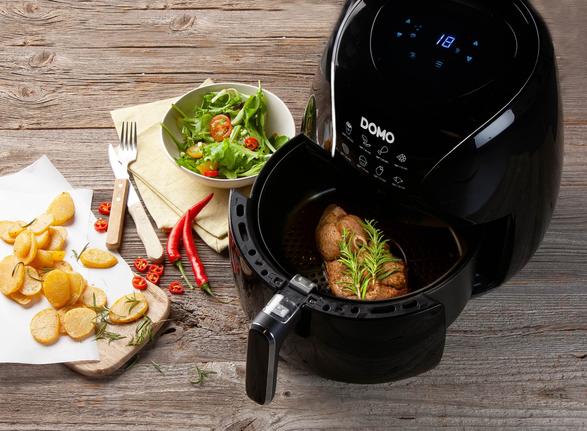Friteuse à air chaud DOMO Air Fryer 2000W 5L - DO533FR Friteuse à air chaud DOMO Air Fryer 2000W 5L - DO533FR