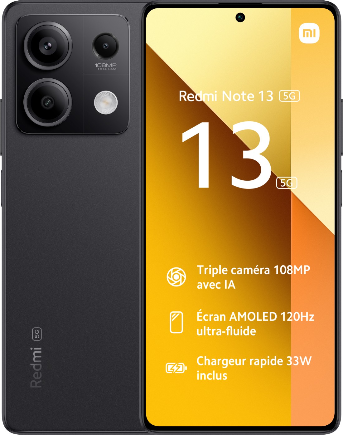 XIAOMI Smartphone Redmi Note 13 5G 8+256Go - Noir  REDNOTE13-5G-256-NR