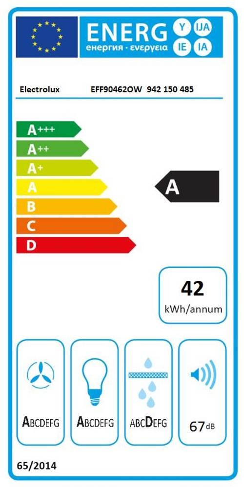 Hotte decorative murale ELECTROLUX Série 600 90cm Blanc - EFF90462OW Hotte decorative murale ELECTROLUX Série 600 90cm Blanc - EFF90462OW