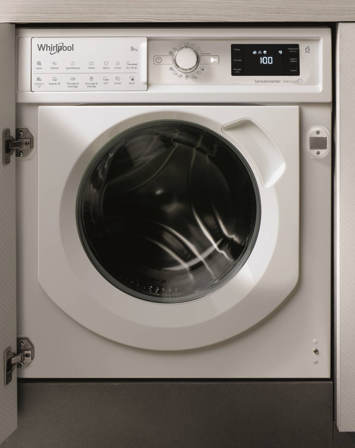 WHIRLPOOL Lave linge encastrable 6è sens 9kg 1400 tr/mn BIWMWG91484FR WHIRLPOOL Lave linge encastrable 6è sens 9kg 1400 tr/mn BIWMWG91484FR