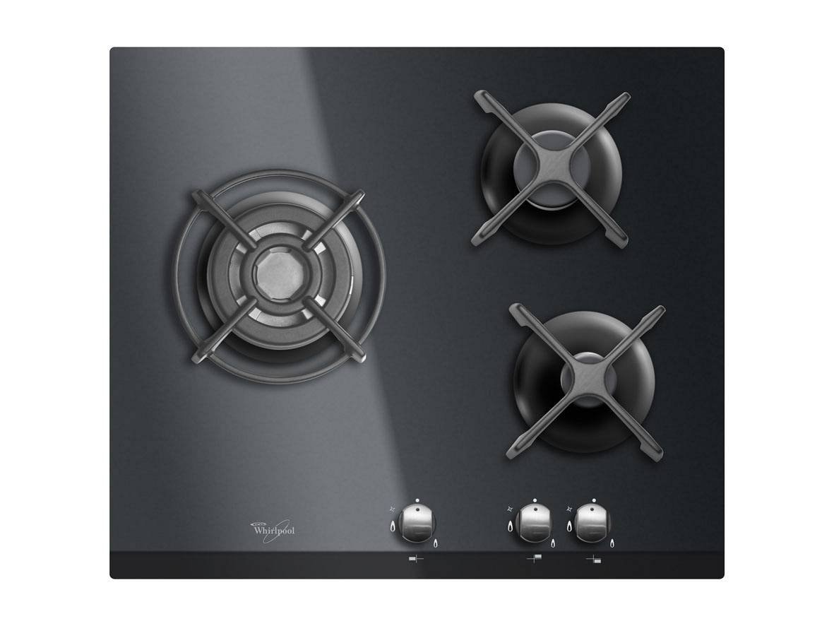Plaque gaz WHIRLPOOL 3 foyers 60 cm Noir AKT404NB